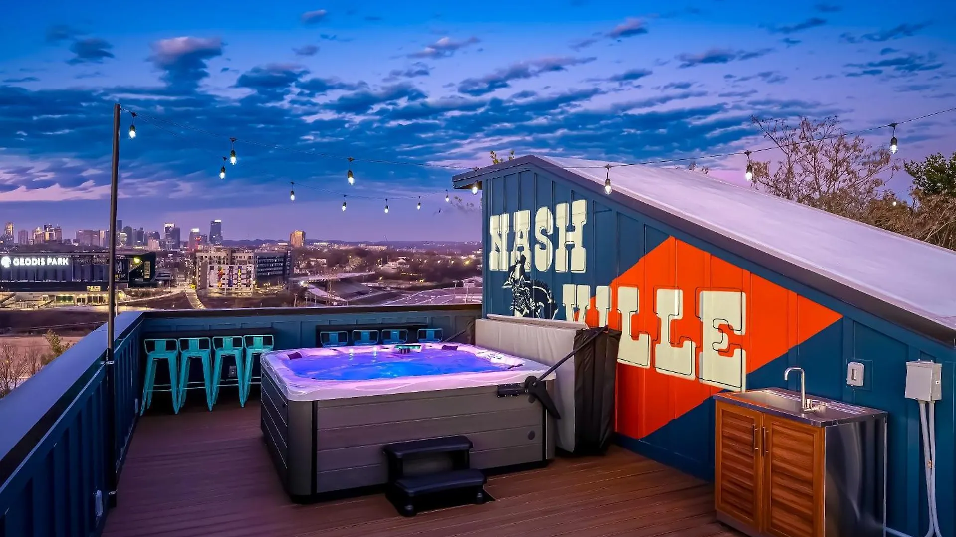 Twin Homes Rooftop Deck Hot Tub Outdoor Kitchen Νάσβιλ 0*,